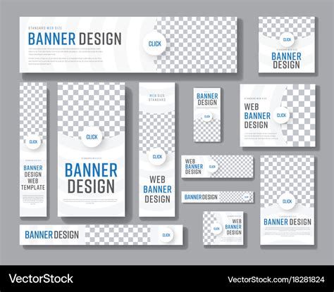 Design of white banners of standard sizes Vector Image