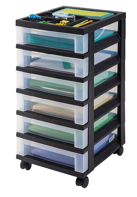 IRIS Cart with Organizer Top, 6 Drawer, 26 7/16 in Height, 12 in Width ...