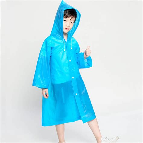 Children's Raincoat Thickened Waterproof Girls Boy Rain Coat Kids Clear ...