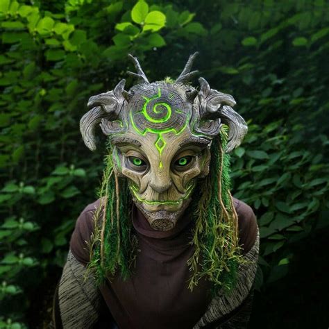 Forest Spirit Glow in Dark Mask Cosplay Halloween Party Horror Props ...