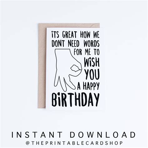 PRINTABLE Birthday Card Template Funny Birthday Card Instant ...