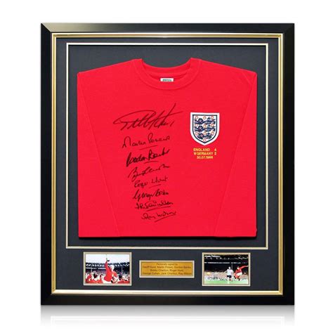 England 1966 World Cup Winning Team Signed Shirt. In Deluxe Black Frame ...