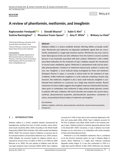 (PDF) A review of phenformin, metformin, and imeglimin