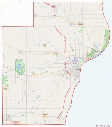 Map of Manitowoc County, Wisconsin - Địa Ốc Thông Thái