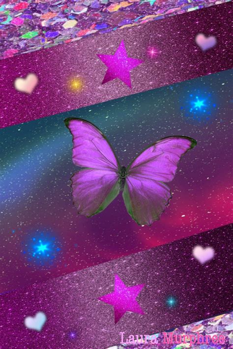 Glitter Cute Aesthetic Butterfly Wallpaper - halvedtapes