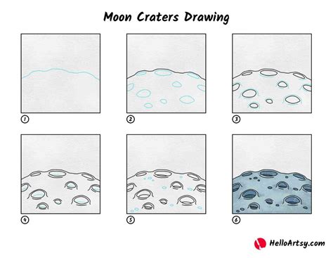 Moon Craters Drawing - HelloArtsy