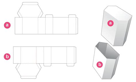 Tall hexagonal box and lid die cut template 2068175 Vector Art at Vecteezy