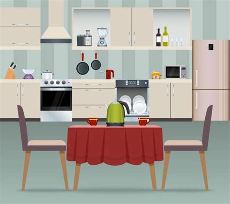 Kitchen interior poster 438177 Vector Art at Vecteezy