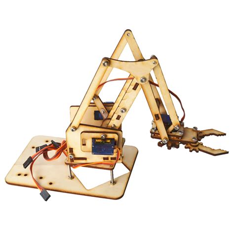 Robotic Arm Kit, Robot Mechanical Arm, 4 DOF Wood Robotic Mechanical ...