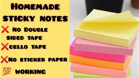 Diy homemade sticky notes without double sidedtape|How to make sticky ...