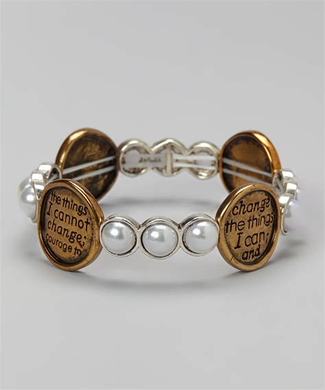 White & Antique Gold Serenity Prayer Bracelet | zulily | Jewelry ...