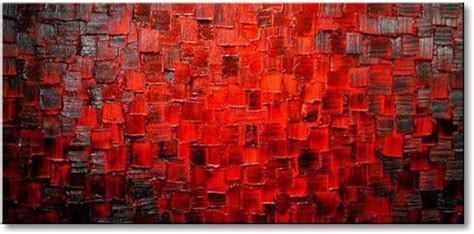 Seekland Art Modern Oil Painting Hand Painted Texture Red Abstract ...