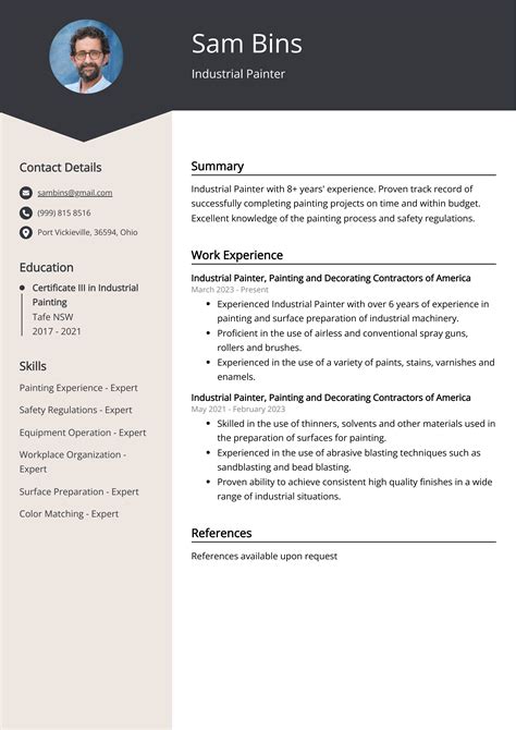 Industrial Painter Resume: Sample & Guide [Entry Level + Senior Jobs]