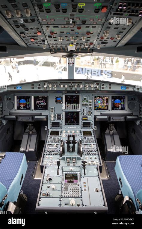 LE BOURGET PARIS - JUN 20, 2019: Cockpit view of the Airbus A330neo ...