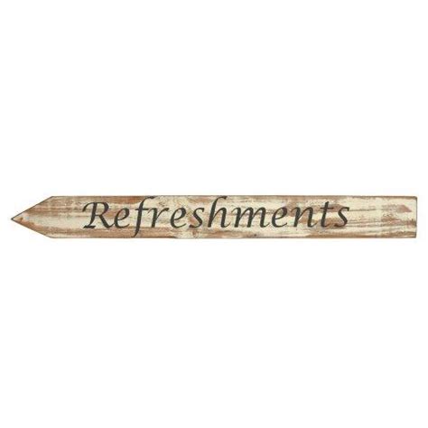 White Wood Signs,"Refreshments"Left Arrow10×80cm - My Pretty Vintage