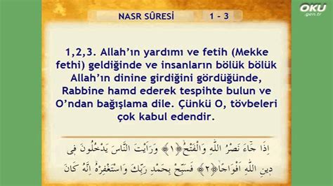 Nasr Suresi Meali Oku Dinle İzle wwwokugentr