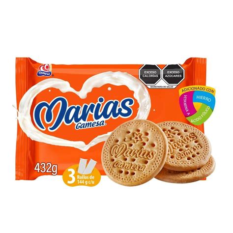 Galletas Marías Gamesa 3 rollos de 144 g c/u | Walmart