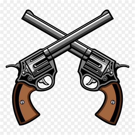 Two gun revolver cross logo vector PNG - Similar PNG