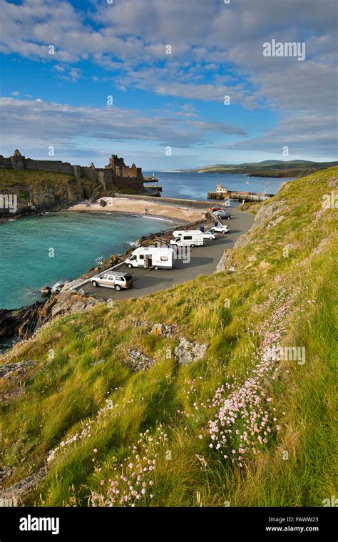 Peel; Castle and Harbour; Isle of Man; UK Stock Photo - Alamy