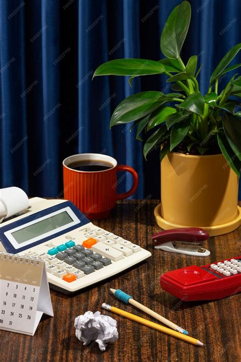 Free Photo | Still life of messy office desk