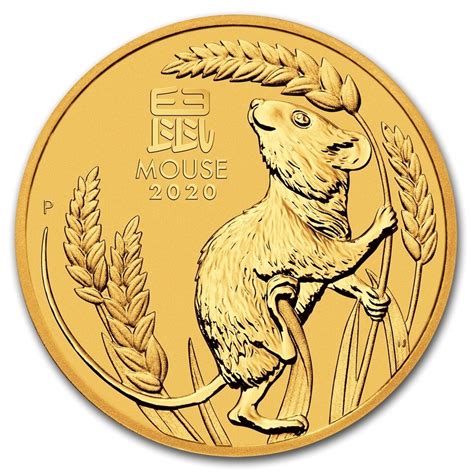 2020 1/4 oz $25 AUD Australian Gold Lunar Year of the Mouse Coin BU (In ...