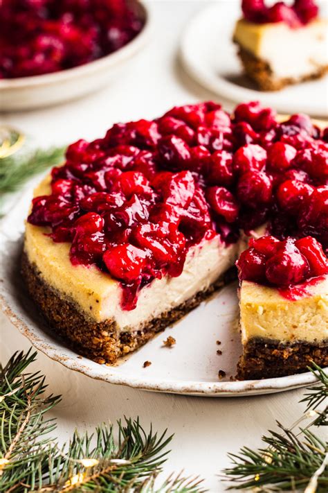 Cranberry baked vegan cheesecake - Lazy Cat Kitchen