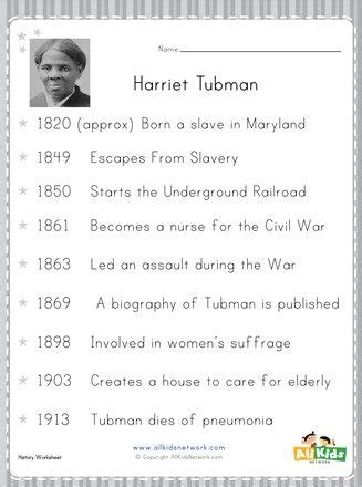 Harriet Tubman Worksheet in 2022 | Harriet tubman, Harriet tubman ...