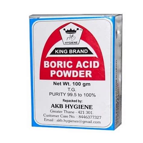 White Technical Grade 100gm King Brand Boric Acid Powder, Packaging ...