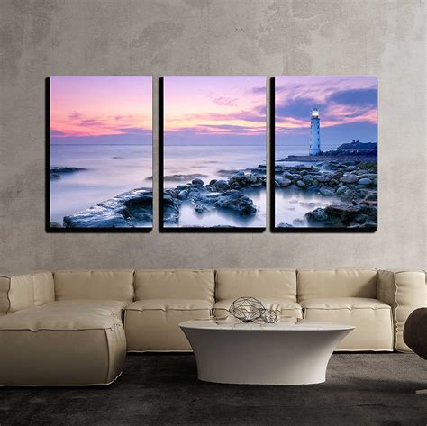 Wall26 3 Piece Canvas Wall Art - Lighthouse - Modern Home Decor ...