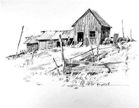 Pencil Barn Drawing - Pen And Ink Drawing Old Barn Vtwctr / Steven ...