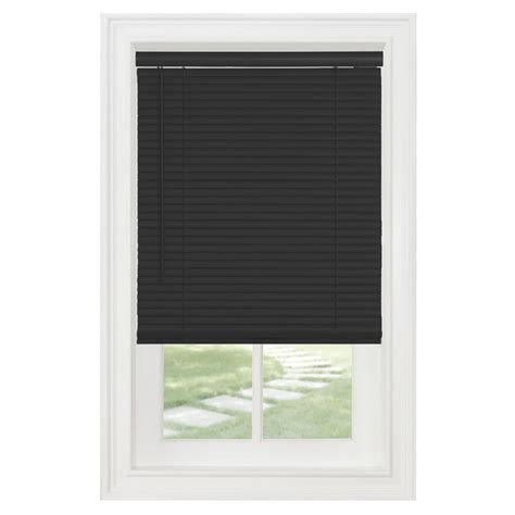 Cordless Window Blinds Mini Blinds 1" Slats Black Venetian Vinyl Blind ...