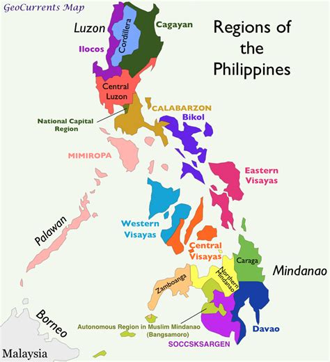 Philippines Map - Regions | Regions of the philippines, Philippine map ...