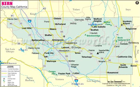 Kern County California Map - Anetta Mathilda