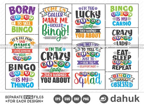 Bingo SVG Bundle, Bingo funny 12 quotes SVG - ETC Craft Marketplace ...