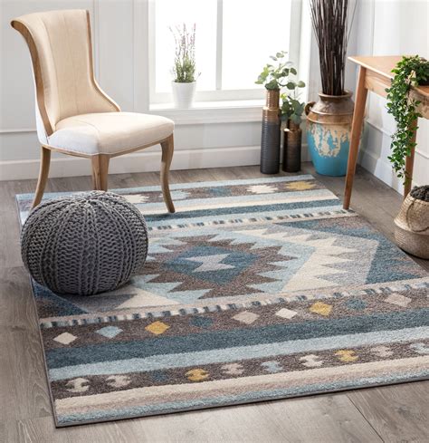 Well Woven Medallion Southwestern Blue Geometric Area Rug - Walmart.com ...