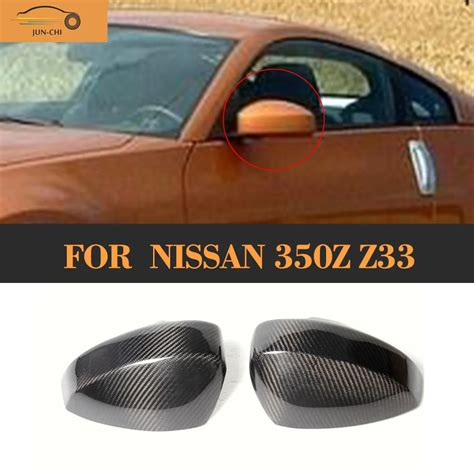 carbon fiber car side mirror covers caps for Nissan 350Z Z33 2003 2004 ...