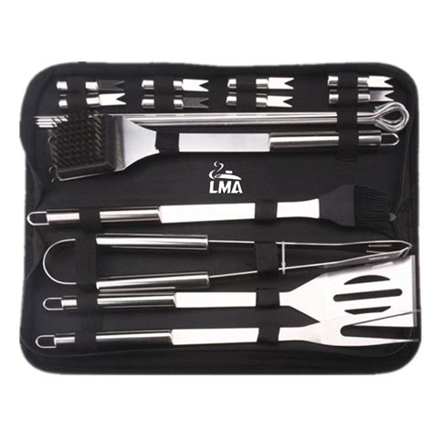 LMA Stainless Steel 20 Piece Braai Utensil Set in Carry & Basting ...