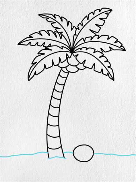 Easy Coconut Tree Drawing - HelloArtsy