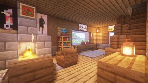 Large Wooden House with Front Porch and Interior Design Minecraft Map