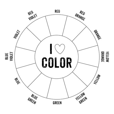 Printable Color Wheel Template