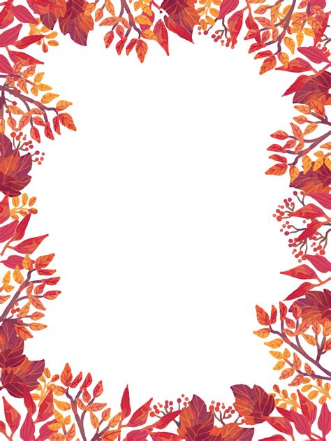 Download Festival Border Leaves Autumn Flyer Template Harvest Clipart ...