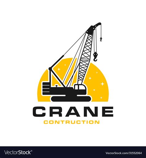 Modern building construction crane logo Royalty Free Vector