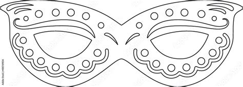 Carnival mask lineart vector illustration. Disguise contour coloring ...