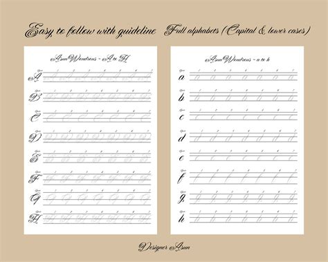 Copperplate Calligraphy Alphabet Practice Sheet PDF Copperplate Script ...