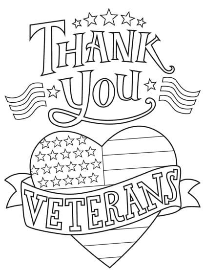 Thank You Veterans Printable coloring page - Download, Print or Color ...