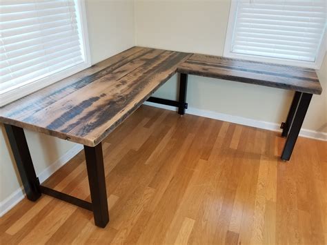 Handmade Reclaimed Wood Office Desk, Barnwood Computer Desk, Rustic ...