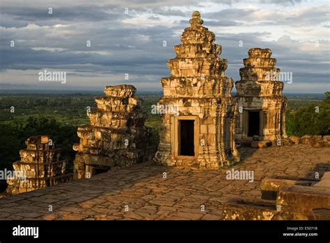 Phnom Bakheng Temple. Sunrise. Phnom Bakheng is located 1,30 meters ...