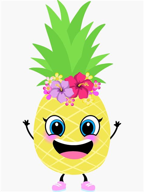 " Cute Pineapple Sticker, Pineapple Sticker, Summer Tropical Sticker ...