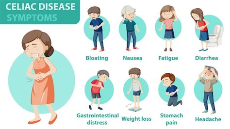 Free Vector | Celiac disease symptoms information infographic