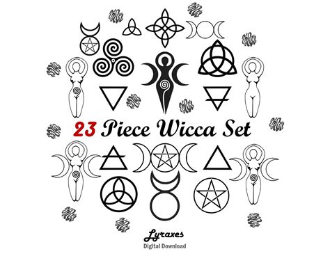 23 Piece Wiccan Witchcraft Symbols Set Vector Bundle Pagan - Etsy